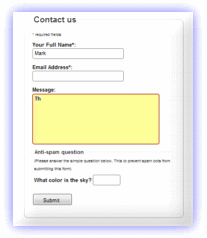simple contact form with captcha