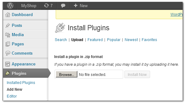 installing the form plugin